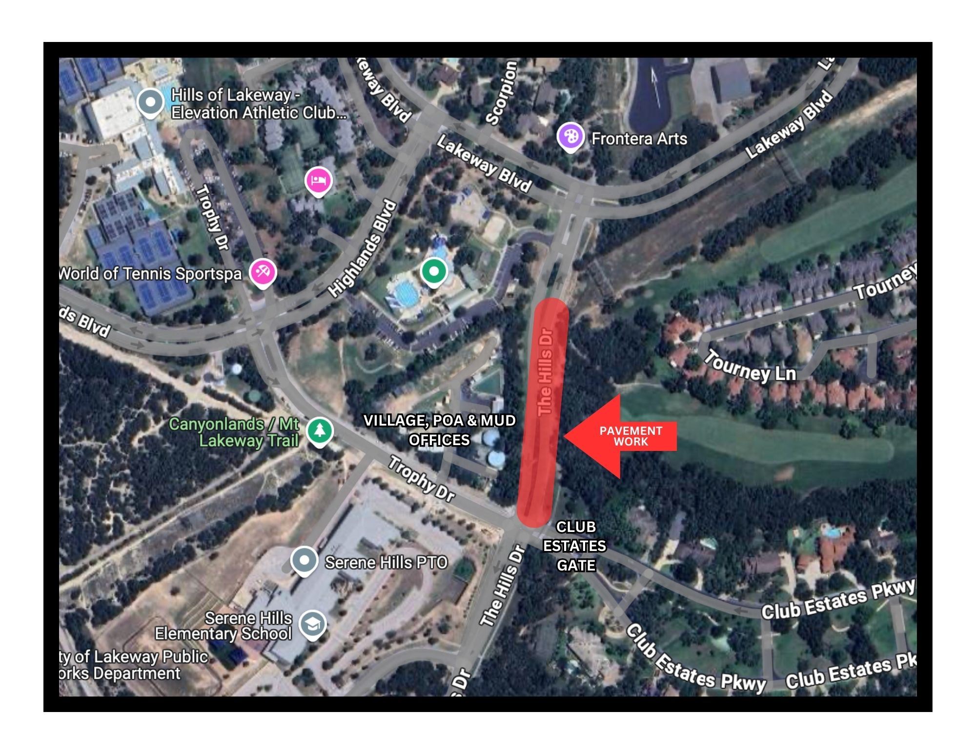 Roadway work map Sept 27 2024