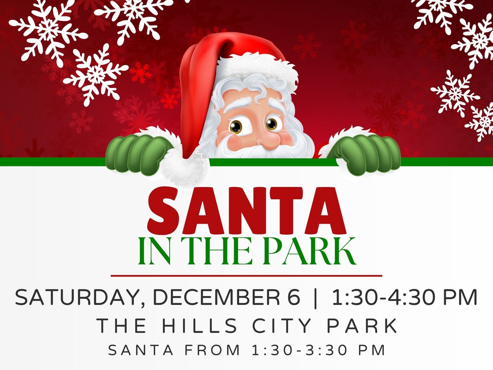 VOTH Santa in the Park 2025 corrugated signs (24 x 18 in)
